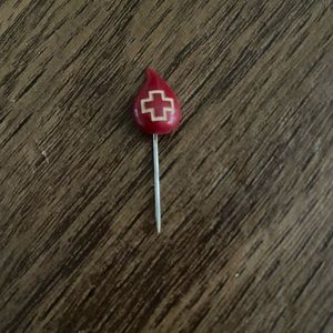 1960s Red Cross Blood Droplet Pin